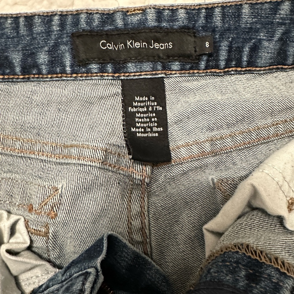 Calvin Klein Bootcut Jeans Women’s 8 Medium Wash Stretch Denim Flap Pocket Y2K C - Picture 13 of 15